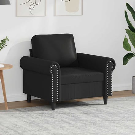vidaXL - Fauteuil - 60 - cm - kunstleer - zwart