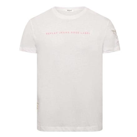 Replay Dames/Dames Label Katoenen T-Shirt (Wit)