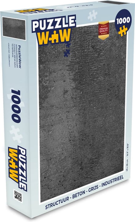 Puzzel Structuur - Beton print - Grijs - Industrieel - Rustiek - Legpuzzel - Puzzel 1000 stukjes volwassenen