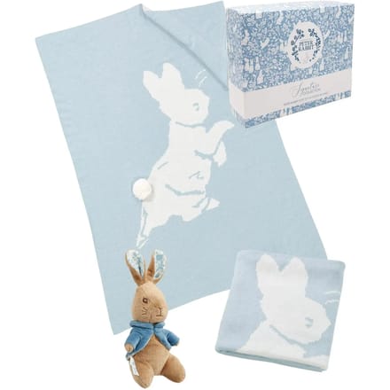 Cadeauset in brei met knuffel Rainbow Designs Peter Rabbit Signature