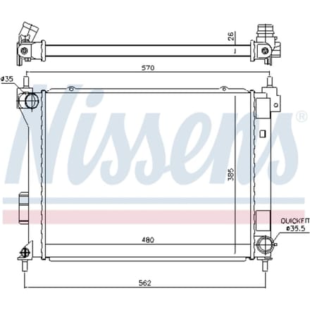 Radiator, motorkoeling NISSENS 67615
