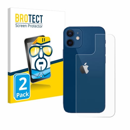BROTECT - Screenprotector voor Apple iPhone 12 / 12 Pro (Achterkant) - Folie Beschermfolie transparant 2 Stuks