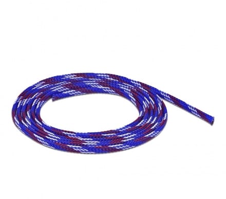 Polyester kabelsleeve | rekbaar | 6mm | blauw/wit/rood | 2 meter