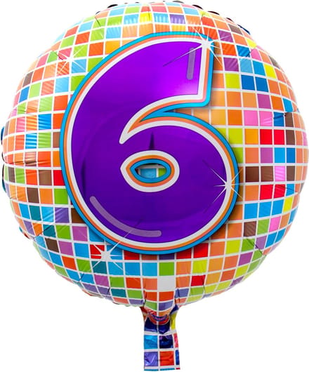 Folieballon 6 Jaar Birthday Blocks - 43cm