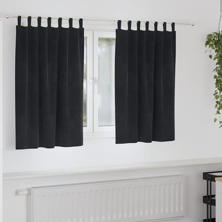 vidaXL - Gordijnen - 2 - st - Zwart - 140 - x - 140 - cm - fluweel