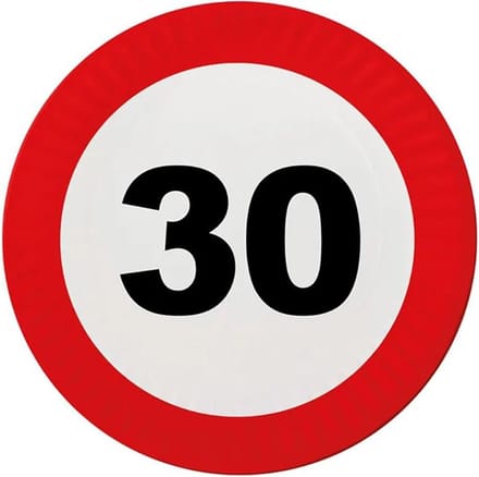 Feestbordjes 30 jaar stopbord