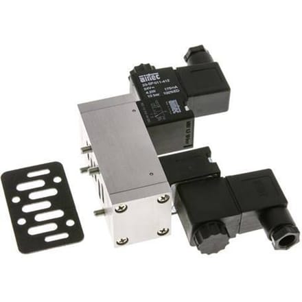 5/3 ISO 5599-1 Middenuitlaat Magneetventiel 24V DC 3-10bar/42-140psi Airtec