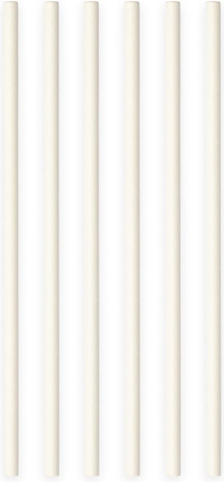 20 Papieren rietjes Wit - 6mm x 197mm
