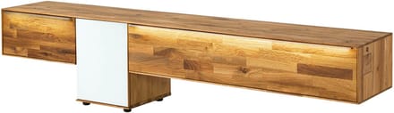 MASSIVMOEBEL24.DE wilde eik lage kast natuur / wit massief hout 240x43x55 (BxTxH) geolied volledig massief deels gemonteerd WIEN #108