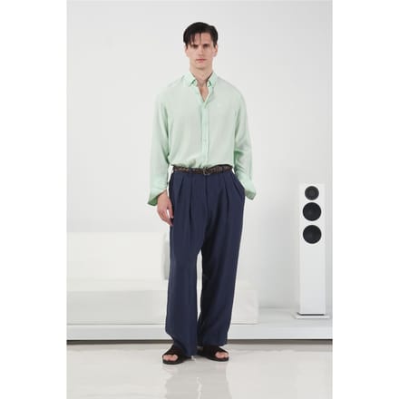 Middelhoge Wijde Pantalon met Plissé