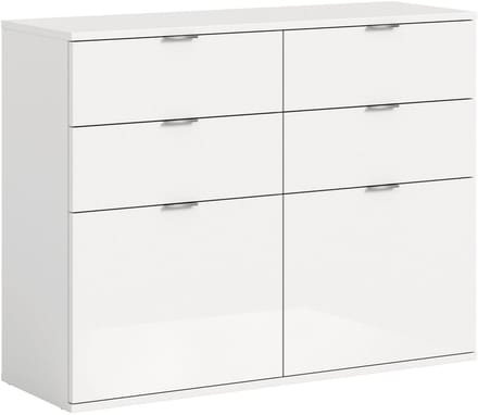 ProjektX schoenenkast 4 laden 2 klepdeuren wit hoogglans.