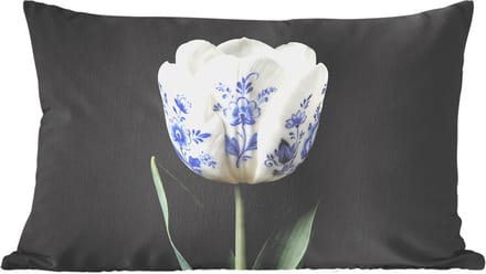 Sierkussens - Kussentjes Woonkamer - 60x40 cm - Tulp - Patroon - Blauw