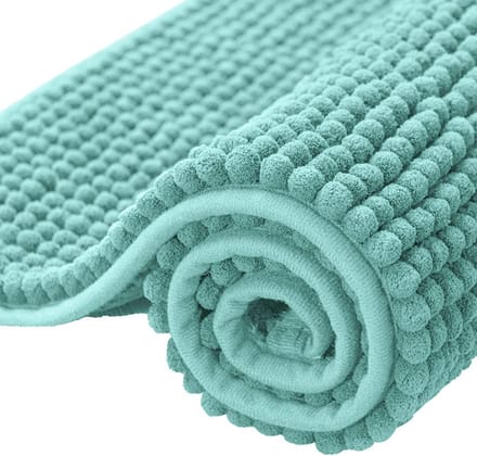 Antislip Badmat van Chenille - Zachte en Absorberende Badkamertapijt (40 x 60 cm, Lichtgroen)