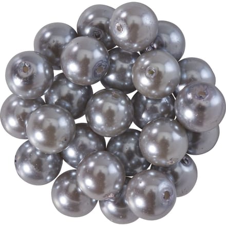 Glazen waskralen, Ø 8mm, 25st., goudgeel (lichtoranje) - Donkergrijs