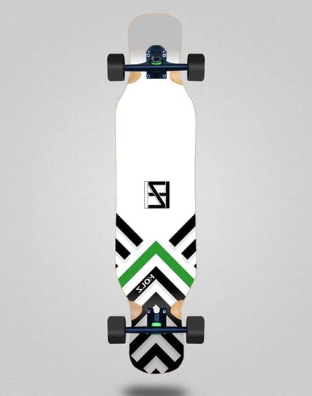 Skateboard Longboard - Compleet Board - Buiten Bewegen - Stevig Hout - 46x10 Inch - Wit