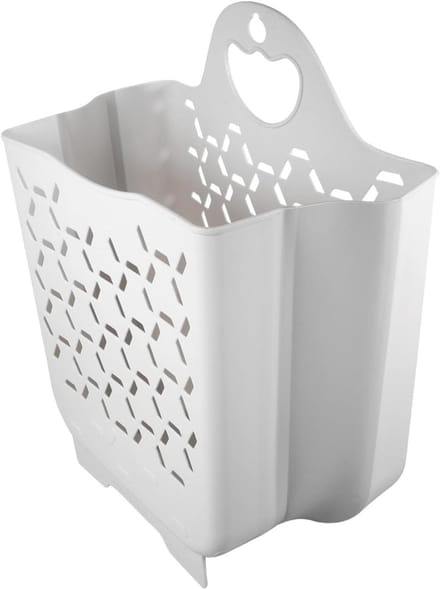 Waskmand - Opvouwbare mand - Ruimte Besparen - Wandmontage - 38.5x30x17 cm - Wit