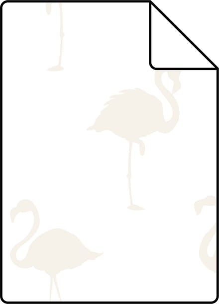 Proefstaal ESTAhome behang flamingo's zilver en wit - 26.5 x 21 cm - 138917-S
