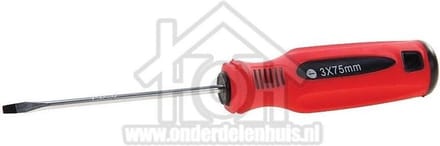 Benson Platte schroevendraaier - uitstekende grip - 3 x 75 mm - rood/zwart