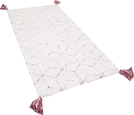 SAKARYA - Shaggy vloerkleed - Wit - 80 x 150 cm - Katoen