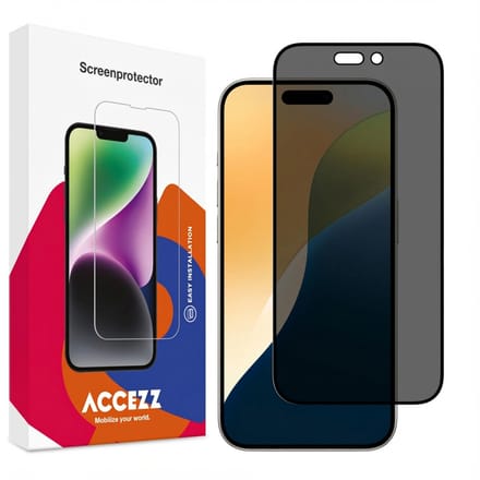 Accezz Screen Protector - Geschikt voor Apple iPhone 17 Pro / 17 / 16 Pro - Gehard Glas Privacy Screenprotector