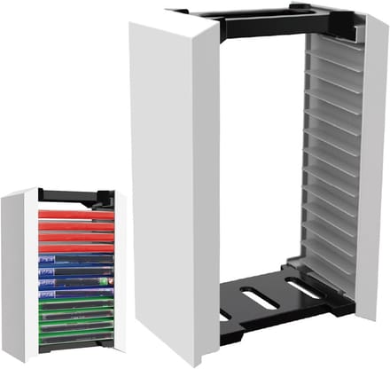 Spelbox Opberg Tower voor PS5 en PS4, Organizer voor Game Disc en Accessoires, 12 Games Disc Houder voor Efficiënte Opslag
