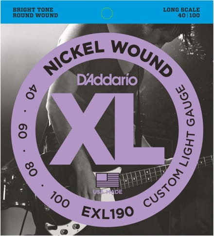 D'Addario EXL190 Nickel Wound Bassnaren (40-100) Custom Light