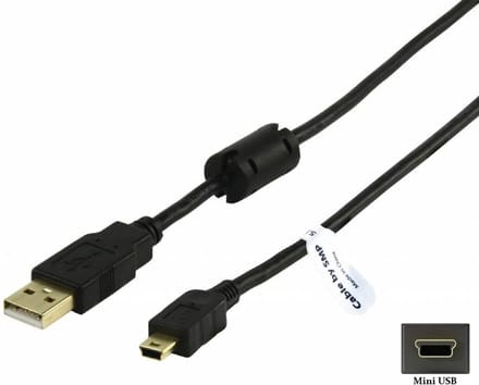 OneOne 1,8m Mini USB kabel. Extra sterke laadkabel. Stevig oplaadkabel snoer past op Sony DS 3 Wireless Controller, Move Motion Controller, PS3 SIXAXIS Wireless Controller