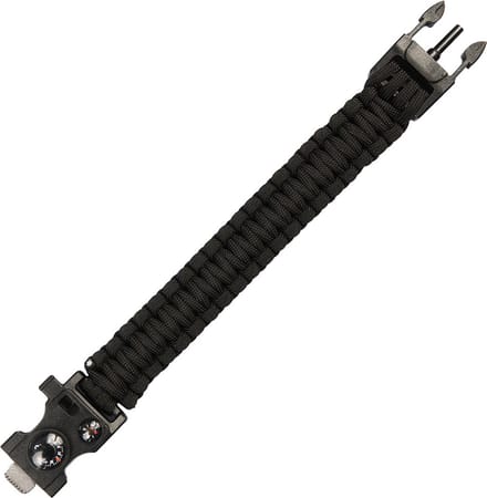 101inc Paracord survival bracelet 9inch zwart