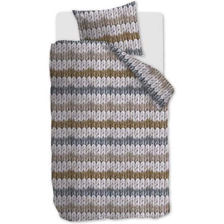 Ariadne at Home Warm Stripes dekbedovertrek - Eenpersoons - 140x200/220 - Oker
