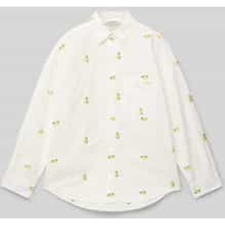 Overhemdblouse met borstzak en logostitching