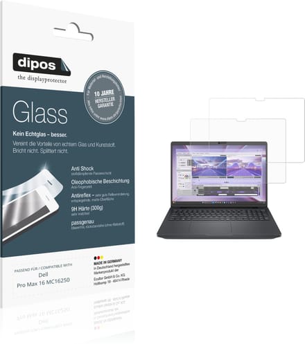 dipos – 2x Matte Pantserfolie geschikt voor Dell Pro Max 16 MC16250 | 9H Screenprotector
