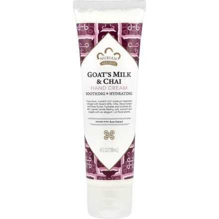 Nubian Heritage, Crème pour les mains, Lait de chèvre et Chai, 4 fl oz (118ml) white