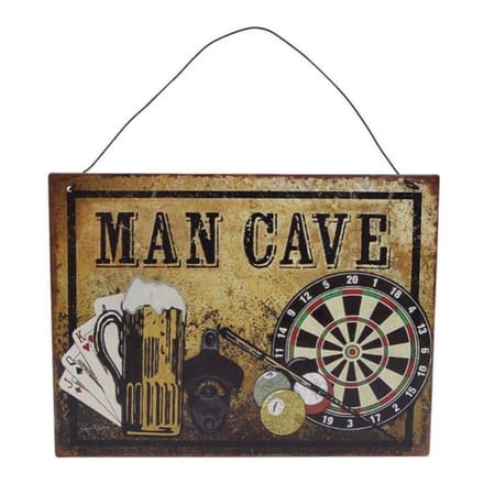 Wanddecoratie Mancave 20 X 15 Cm Staal Bruin