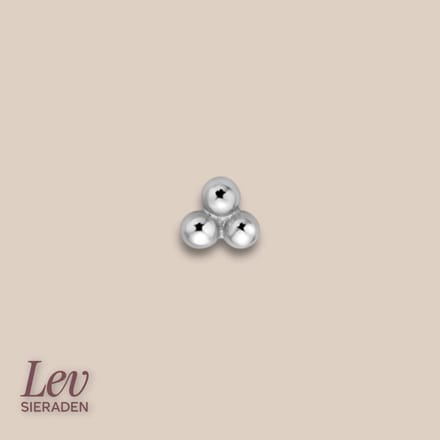 Lev Sieraden - Titanium Pushpin labret piercing - 1.2mm - 6 mm Met 3 balls - Pushpin labret Zilver - Piercing - labret piercing - neuspiercing staafje - tragus piercing - Oorpiercing