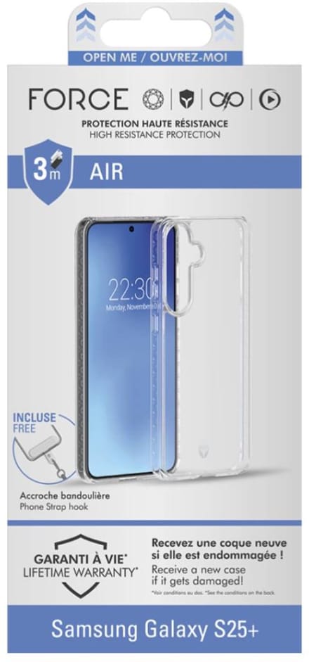 Force Case, Hoesje geschikt voor Samsung Galaxy S25 Plus - Versterkt 3m Air, Transparant