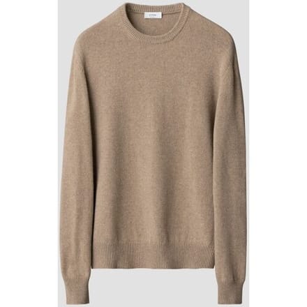 Eton Trui Thick Plain Stitch Luxury Eco Cashmere Crew Neck Beige / male