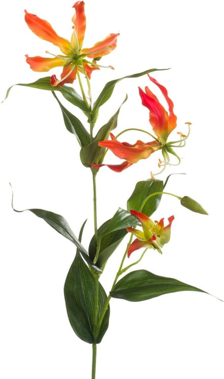 Emerald - Kunstbloem Gloriosa 75cm oranje - Kunstplant voor binnen