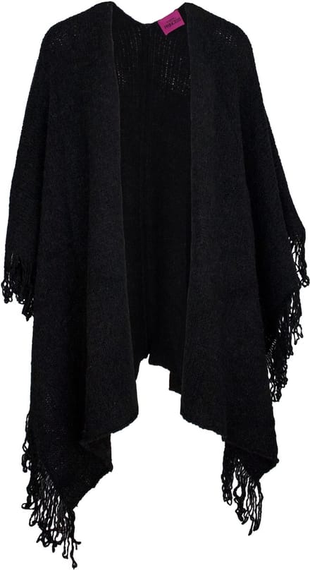 Frogbox - zwarte wollen poncho - one size