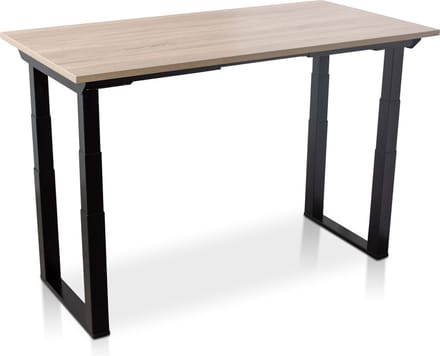 Zit-sta bureau elektrisch verstelbaar - MRC PRO SOLID NEN-EN 527 | 180 x 80 cm | frame zwart - blad midden eiken | memory functie met USB | 200kg draagvermogen