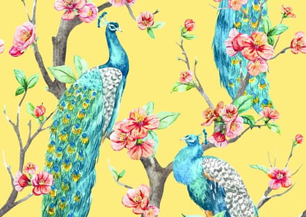 Placemat vinyl | Tropical paradise yellow - Duurzaam & Stijlvol | 4 stuks