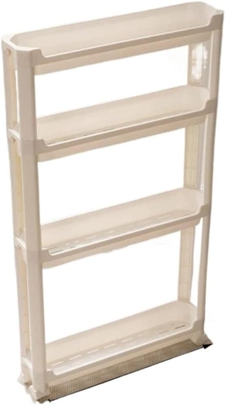 Badkamer Opbergtrolley - Slimme Trolley - Ruimte Organiseren - Slank Ontwerp - 4 Tier - Wit