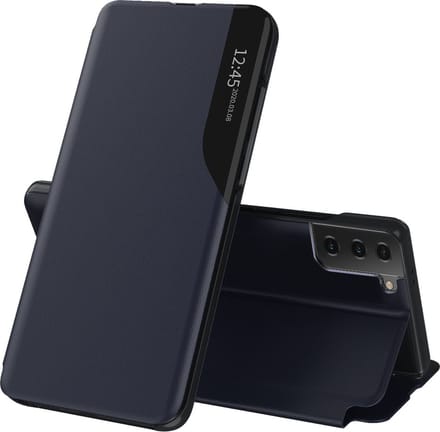 Hoesje geschikt voor Samsung Galaxy S21 FE - Techsuit eFold Book Case - Donkerblauw