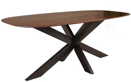 Eettafel deens ovaal mangohout 200cm Austin bruin ovale tafel duurzaam mango eetkamertafel