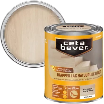Cetabever - Trappenlak Natuurlijk Effect - Natuurlijk White Wash - 750 Ml