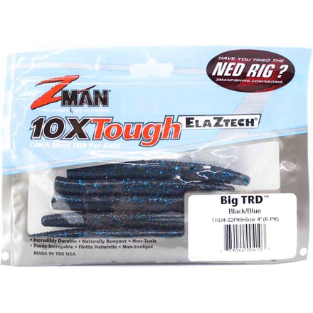 Zman Soft Lure Big TRD 4 Inch 6/Pack Zwart Blauwe Flake (4103)