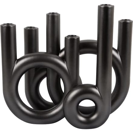 Present Time Kandelaar Rings - Grijs - 35x13.5x32.5cm - Scandinavisch - Polyresin
