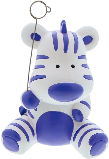 Zebra Punda spaarpot met fotoclip paars-wit