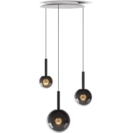 Occhio Luna Cloud 3 Hanglamp - OcchioDarkChrome - L 20 - 170 cm