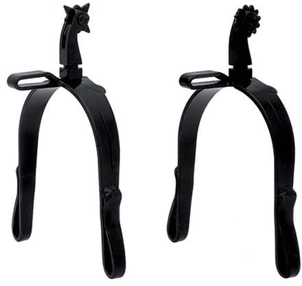 Hispano Hipica Country Black Oxide Coating Long Straight Neck Sporen Zwart