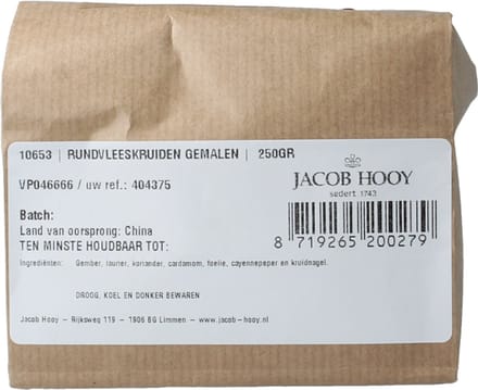 Jacob Hooy Rundvleeskruiden gemalen 250 Gram